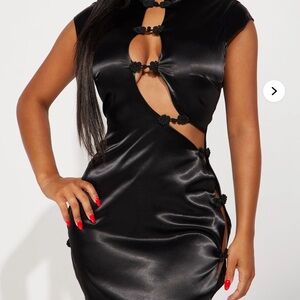 Elegant Black Cut-Out Dress